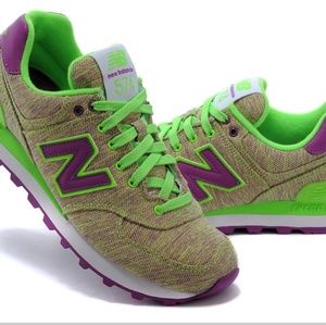 new balance 574 purple green